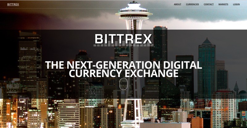 Hjemmeside for Bittrex-udveksling