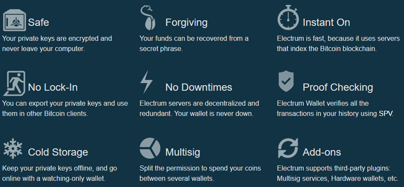 electrum-bitcoin-wallet-features